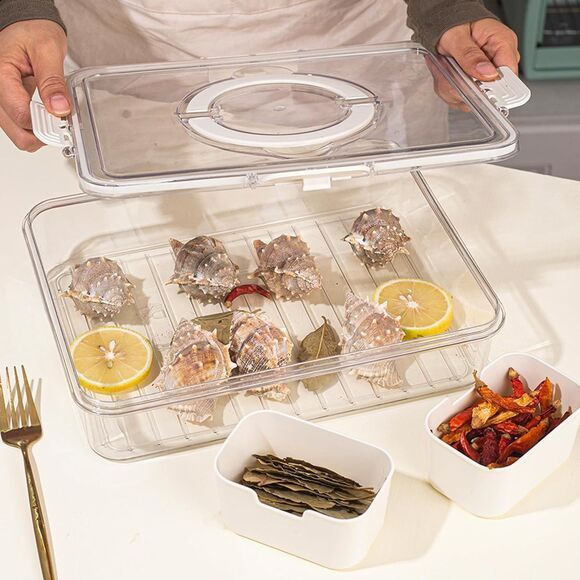 NEW Divided Serving Tray with Handle, 8 Compartments Snack Box (4514) - Picture 6 of 8